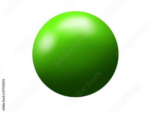 Green ball with clear, glossy and reflection, gradient color. Illustration created on a tablet, use it for graphic design or clip art work.