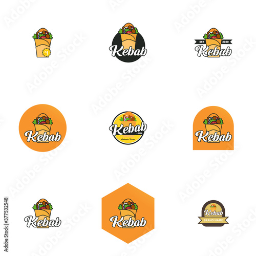 Illustration Vector Graphic of Kebab Logo Bundle . Perfect to use for Food Company