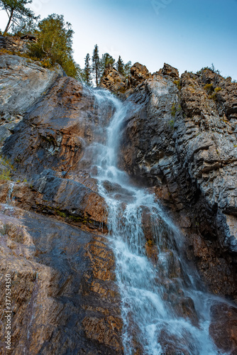 Shirlak waterfall in rocks, Altai Mountains, Altay Republic, Siberia, photo