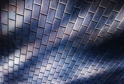 Shadows on diagonal tiles background