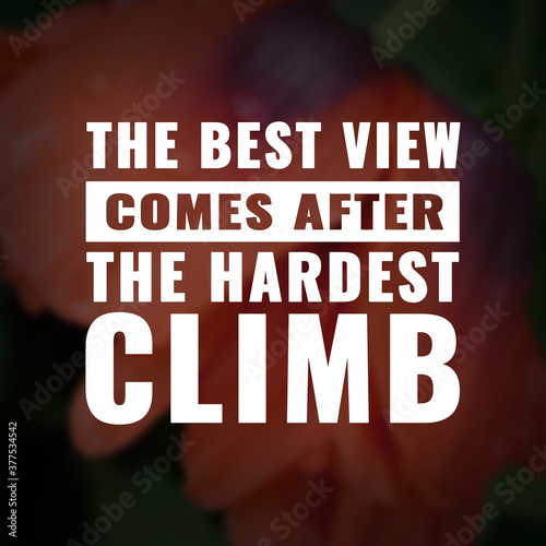 Best inspirational quote for success. the best view comes after the hardest climb
