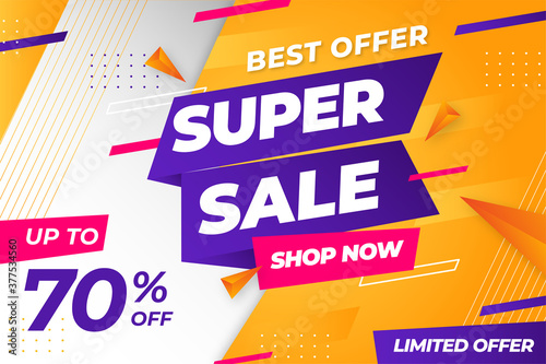 Super sale discount banner template promotion
