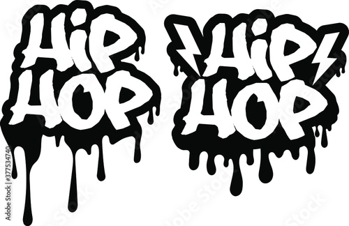 black and white splashes on white hip hop bolt logo