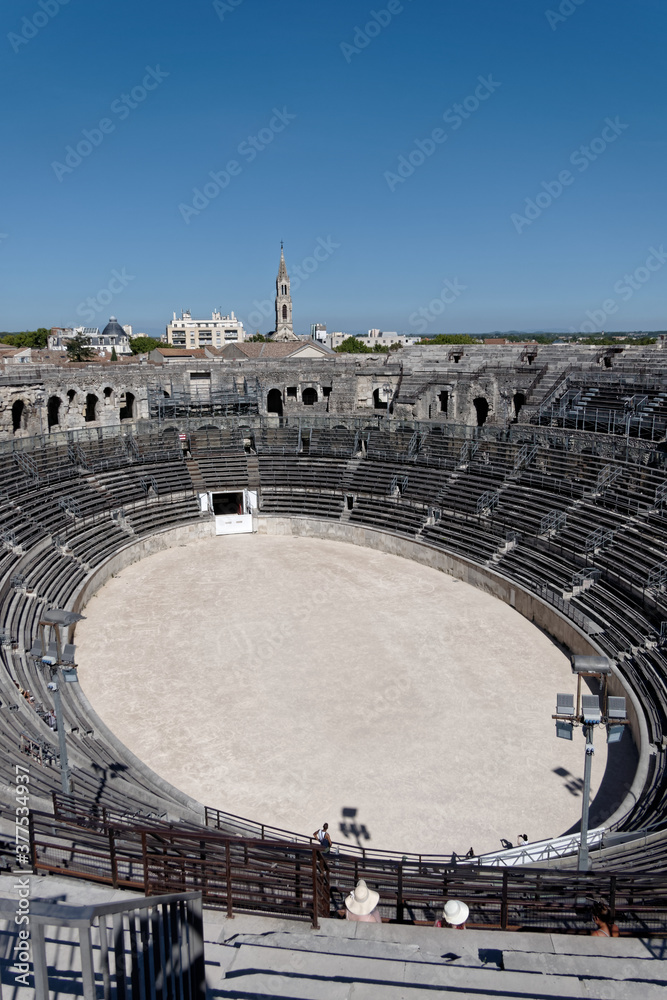 Les arènes de Nîmes vues de l'intérieur - Gard - France