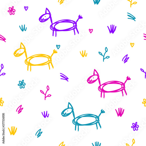 Abstract seamless pattern background. Seamless childish crafted swatch  for wrapping paper, textile, bag print, invitation, poster, banner, placard, diary, album, sketch book cover etc.
