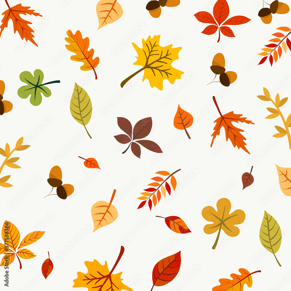 Obraz premium autumn leaves seamless pattern