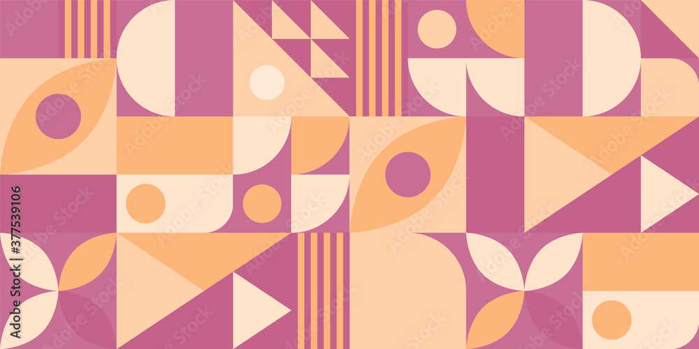 Fototapeta premium Abstract geometric pattern backgrounds. Neo pattern, minimalist scandinavian retro poster graphics vector illustration. Geometric template poster, flyer, brochure neo pattern