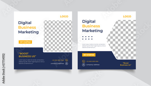 Digital business marketing banner for social media post template 