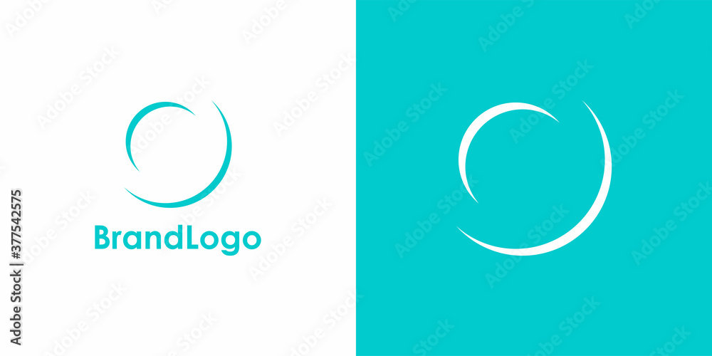 Abstract Initial Letter O Logo. Blue and White Circle Shape Line Shadow ...