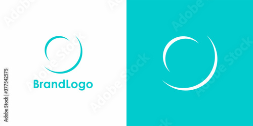 Abstract Initial Letter O Logo. Blue and White Circle Shape Line Shadow Style isolated on Double Background. Usable for Business and Branding Logos. Flat Vector Logo Design Template Element.