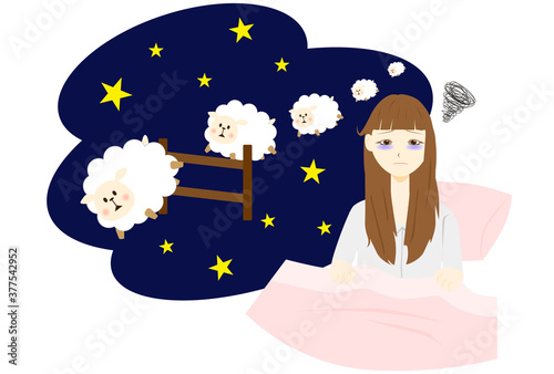 不眠症　女性　夜　羊を数える
