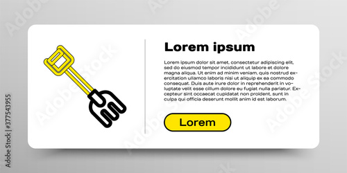 Line Garden rake icon isolated on white background. Tool for horticulture, agriculture, farming. Ground cultivator. Housekeeping equipment. Colorful outline concept. Vector.