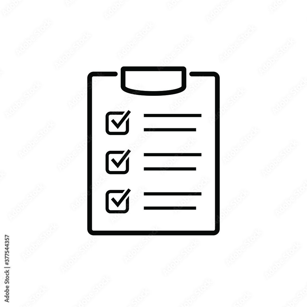 Clipboard with checklist icon, symbol for web site and app design. Vector illstration. Clipboard with checklist icon, symbol for web site and app design. Vector illstration.