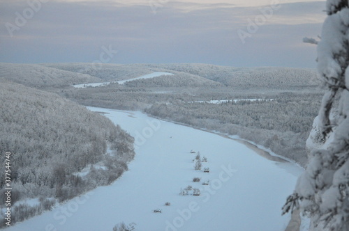 winter landscape with snow
