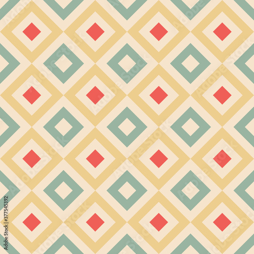 Seamless vintage geometric pattern. Abstract background of square figure. Pastel wrapping paper texture