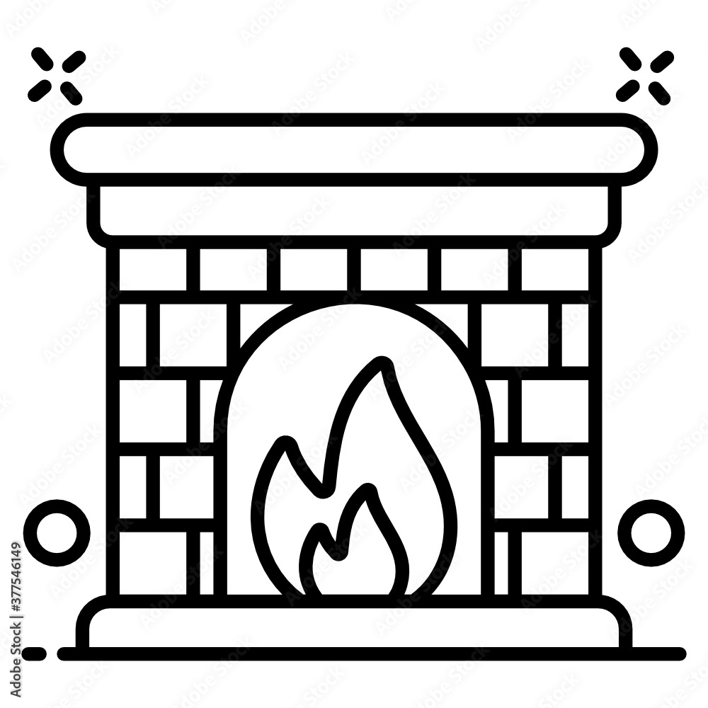 Indoor fireplace icon design, heating system
Indoor fireplace icon design, heating system