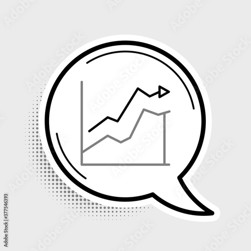 Line Oil price increase icon isolated on grey background. Oil industry crisis concept. Colorful outline concept. Vector.