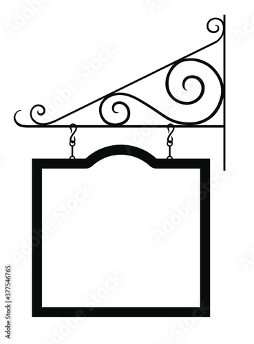 Wrought Iron Scrolled Bracket with Sign Shape