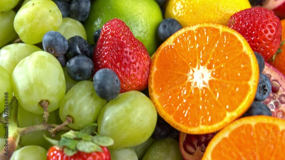 Variety of Fruits dolly shot Variety of Fruits dolly shot
