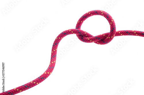 Double fisherman knot isolated on white background