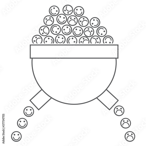 Fotografie winners and looses funnel - illustration of political polarization