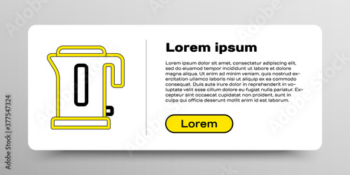 Line Electric kettle icon isolated on white background. Teapot icon. Colorful outline concept. Vector.