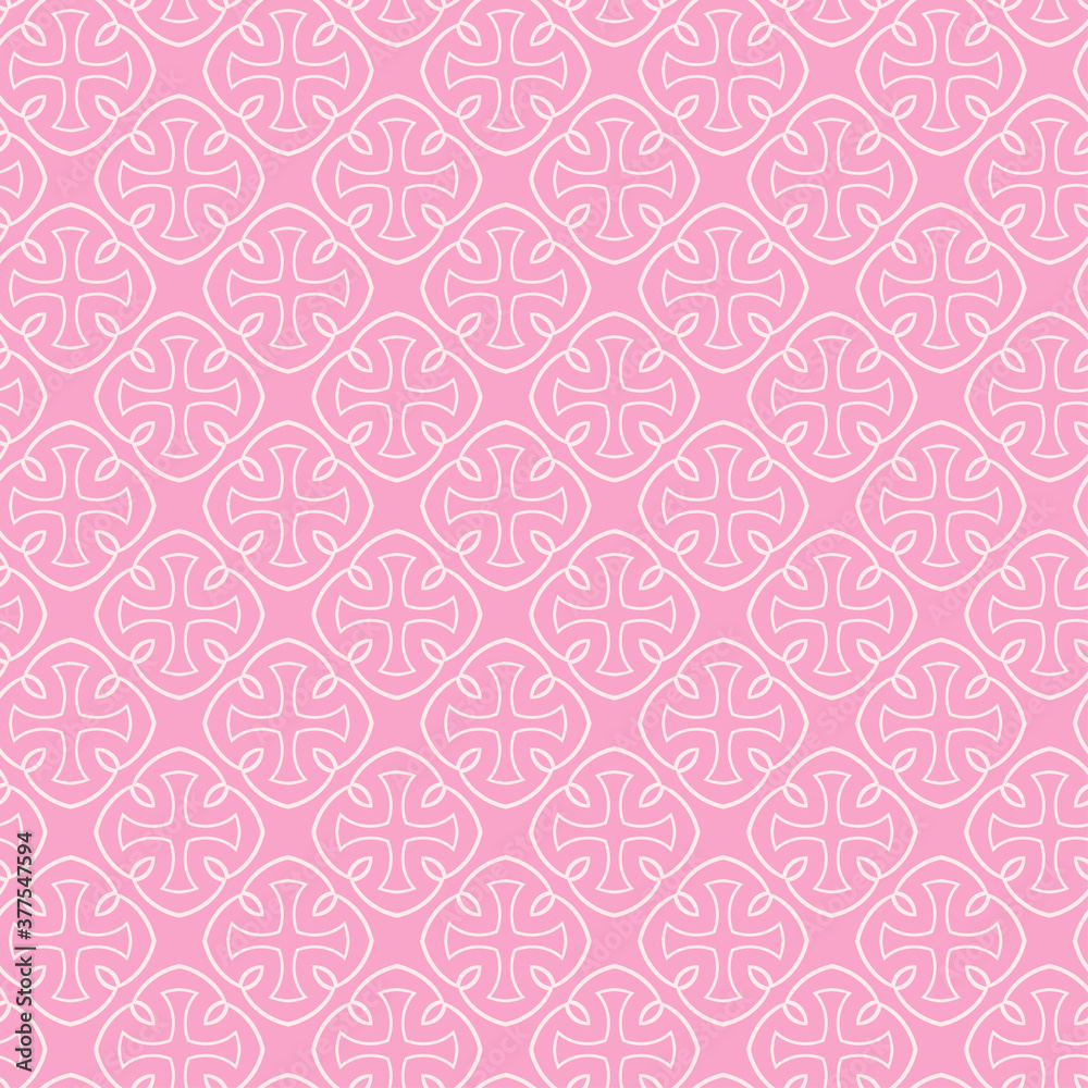 Vector background pattern. Abstract geometric texture. Seamless pattern for wallpaper design. White ornament on a pink background Vector background pattern. Abstract geometric texture. Seamless pattern for wallpaper design. White ornament on a pink background