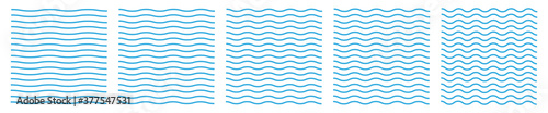 Set of wavy zigzag lines. Wave thin line background. Vector zigzag and wavy blue horizontal underline. Vector illustration EPS10. photo