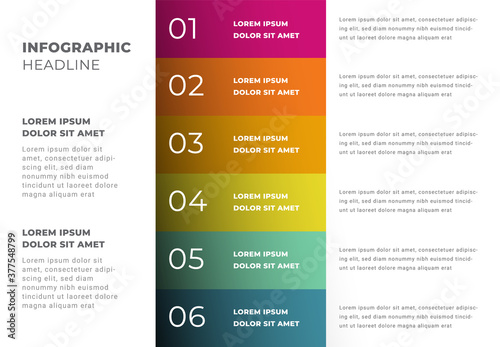 Photos Simple infographic table with colored panels
