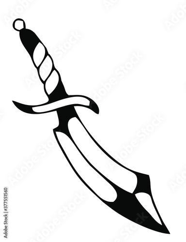 Canvas Print Vector icon of a dagger