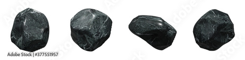 Black Stone isolated on white background, save clipping path