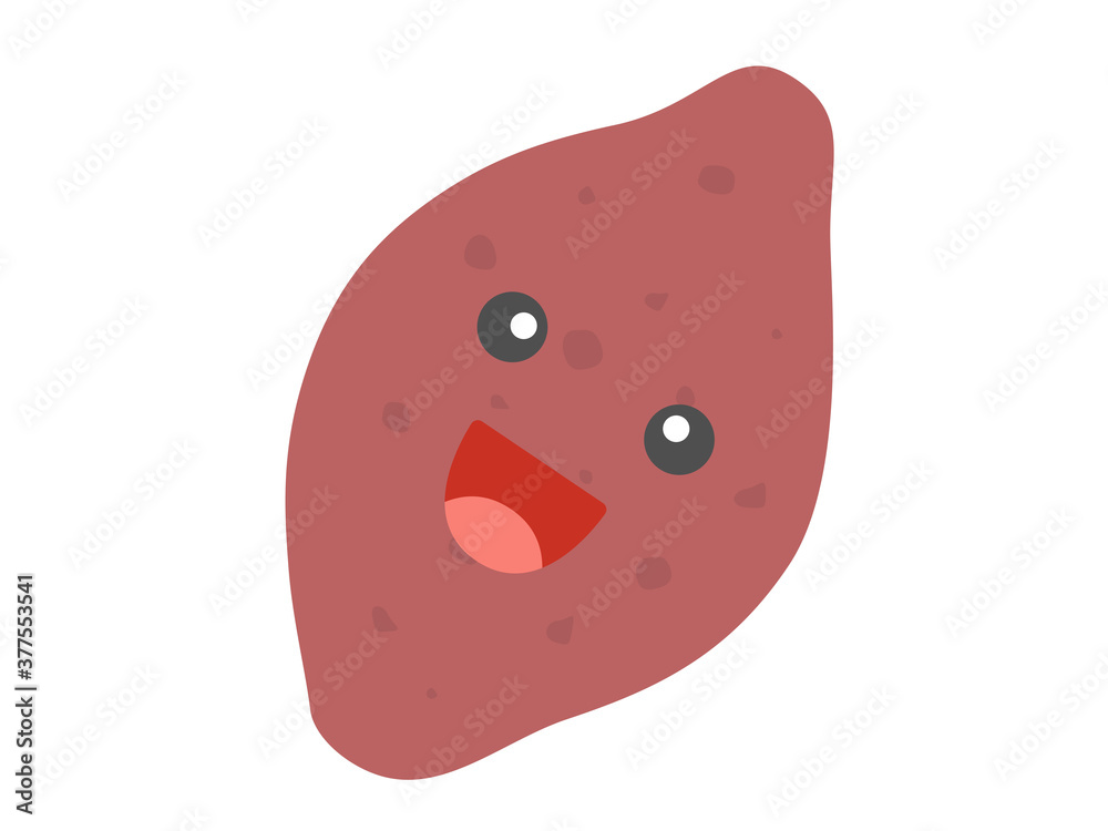 Fototapeta premium サツマイモのキャラクターのイラスト