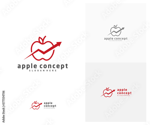 Stats Apple logo design vector template  Fruits Apple icon symbol