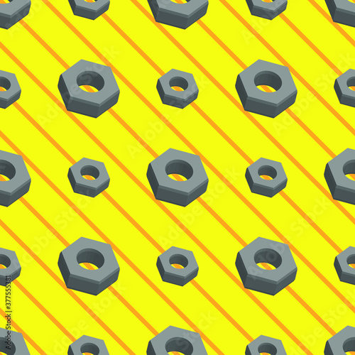 seamless pattern of nuts on a yellow background