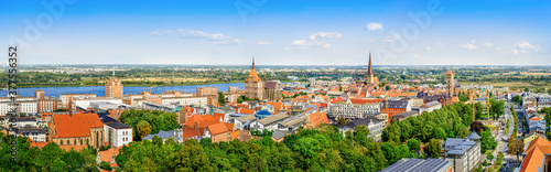 panoramic view at the city venter of rostock, germany photo