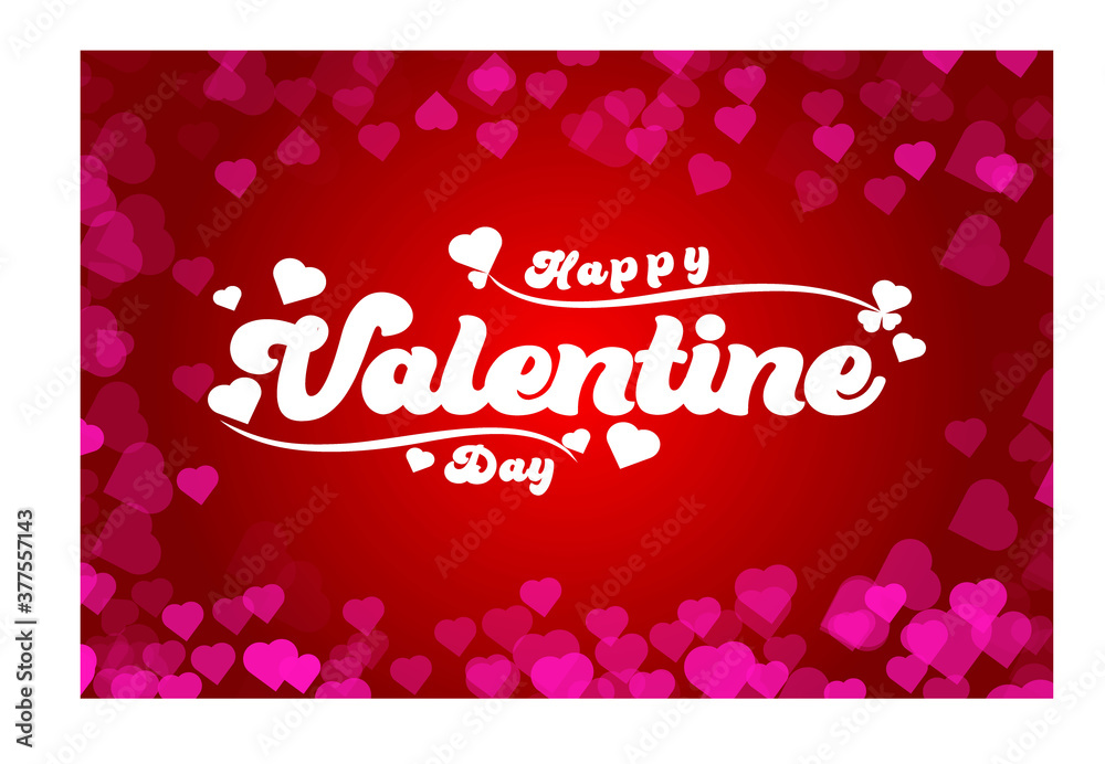 Happy Valentines Day typography poster with handwritten calligraphy text isolated on Red Pink hearts background Vector Illustration Cute love sale banner or romantic greeting card Happy Valentines Day typography poster with handwritten calligraphy text isolated on Red Pink hearts background Vector Illustration Cute love sale banner or romantic greeting card