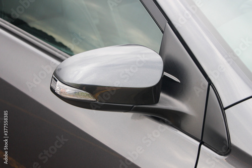 Grey car door mirror