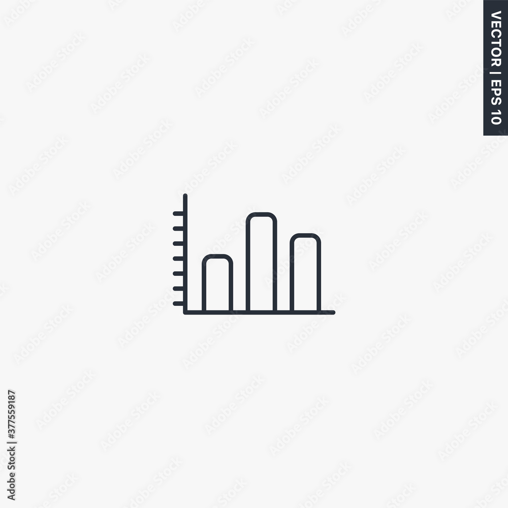 Graph, chart, linear style sign for mobile concept and web design
