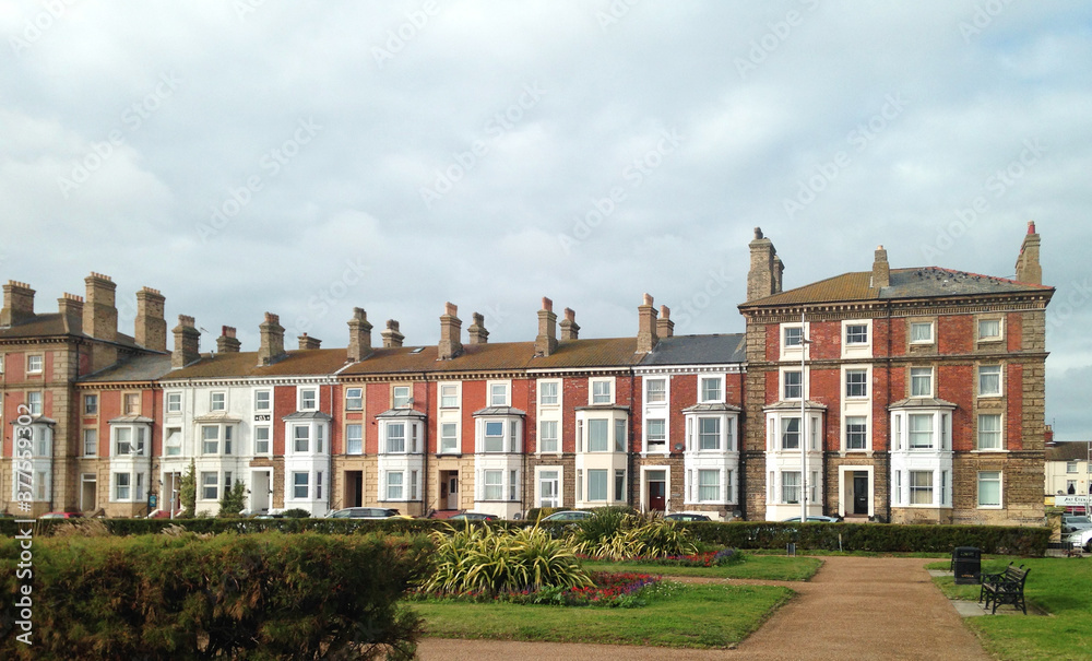 Terrace houses in Lowestoft, a touristic town in East Anglia, in the east part of England