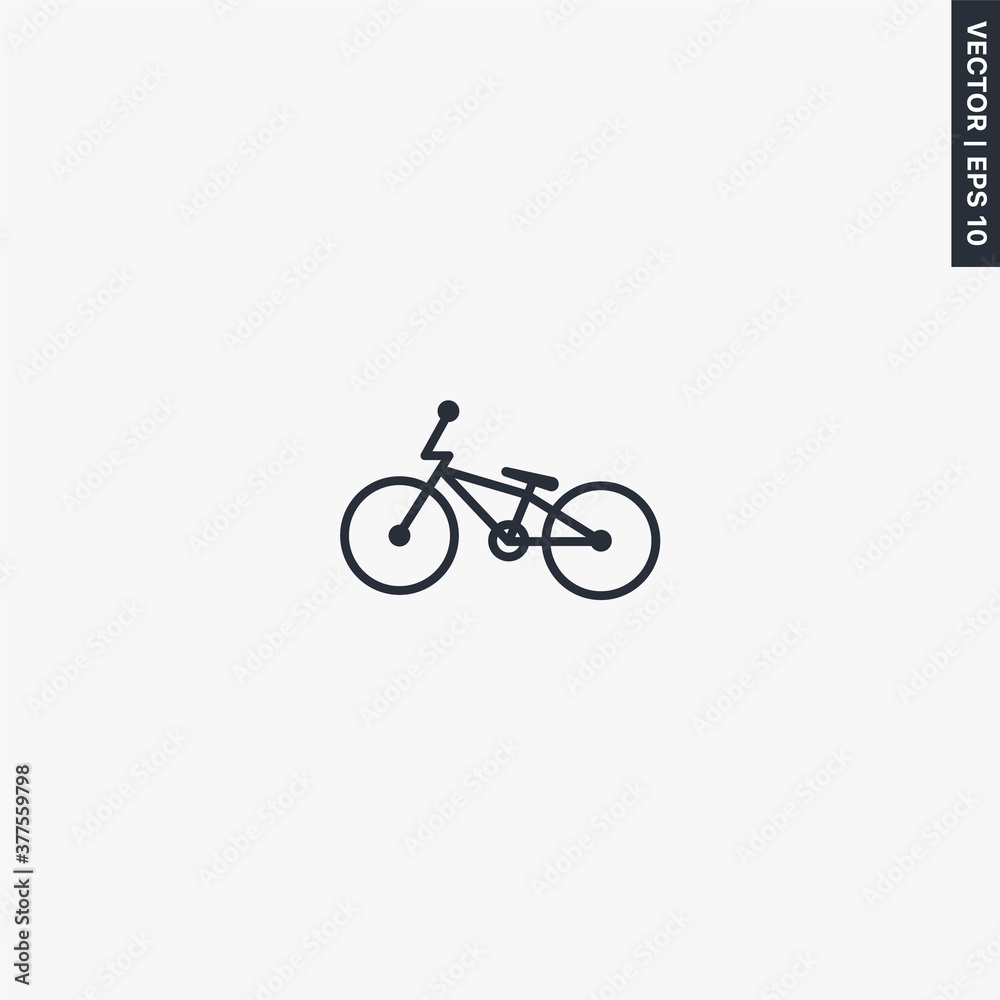 BMX, linear style sign for mobile concept and web design