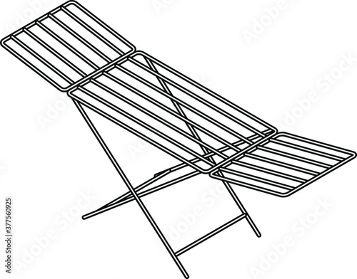 A folding wire clothes horse / drying rack.