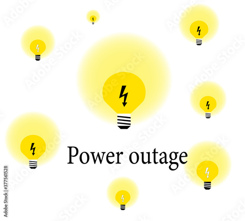 unusual icon (banner) showing the shutdown of electricity, power outages