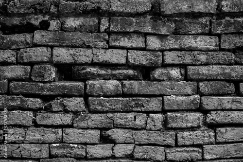 old brick wall and crack on the wall