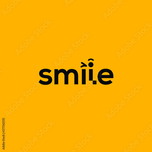 Smile wordmark template design illustration with a unique and simple style
