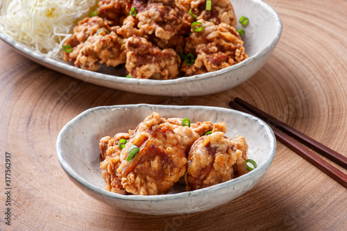 .Karaage. Typical Japanese fried chicken.