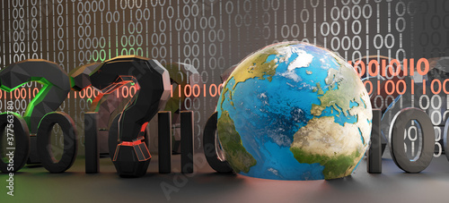 digital binary code concept...