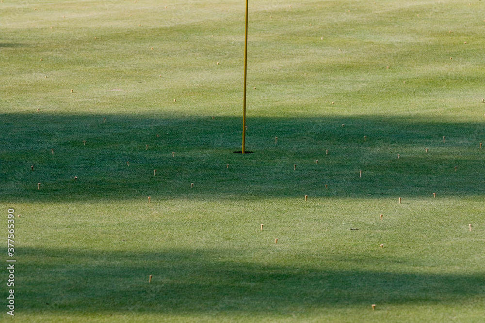Obraz premium The Summer landscape golf course panorama and background. 