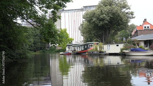 Leiden by boat (Netherlands)