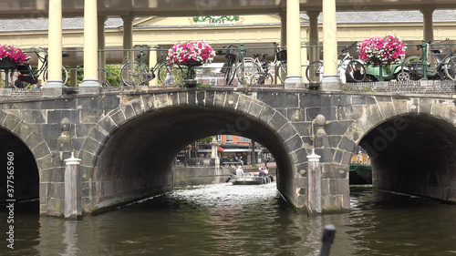 Leiden by boat (Netherlands)