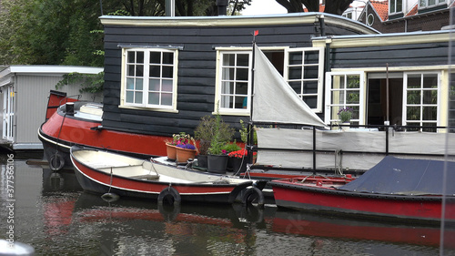 Leiden by boat (Netherlands)